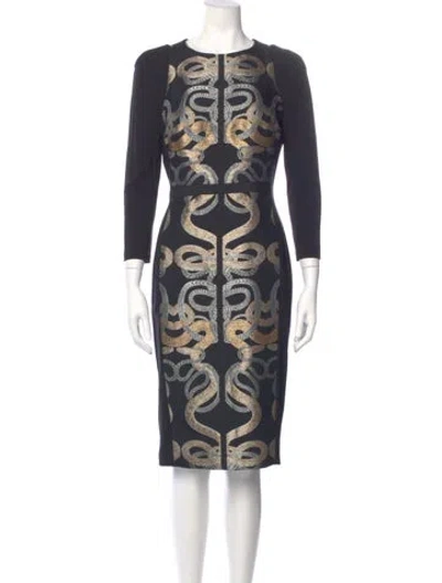 Pre-owned Ted Baker Printed Knee-length Dress In Multi