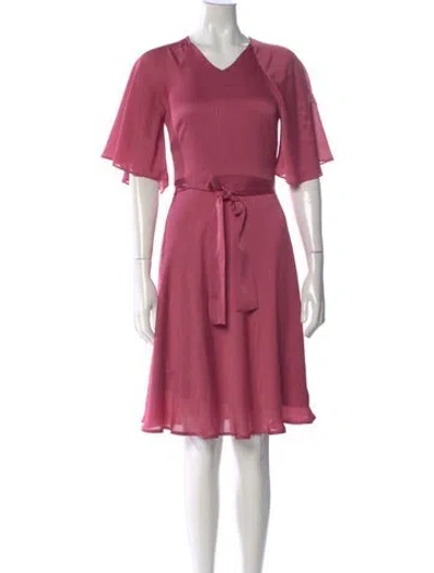 Pre-owned Ted Baker Printed Knee-length Dress In Pink