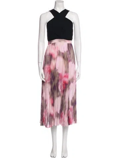 Pre-owned Ted Baker Printed Long Dress In Multi