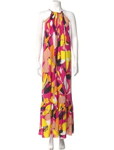 Pre-owned Ted Baker Printed Long Dress In Multi