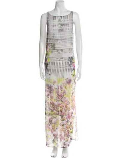 Pre-owned Ted Baker Printed Long Dress In Multi