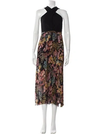Pre-owned Ted Baker Printed Long Dress In Multi