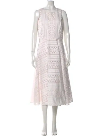 Pre-owned Ted Baker Printed Long Dress In Pink