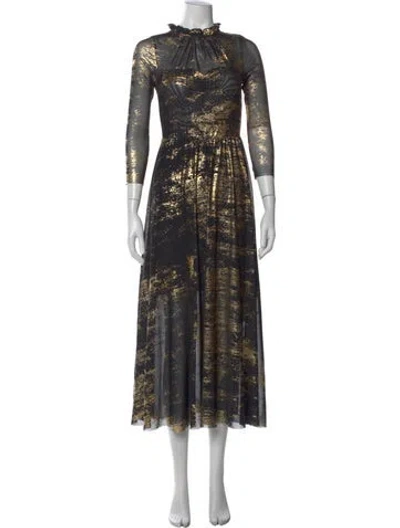 Pre-owned Ted Baker Printed Long Dress W/ Tags In Multi