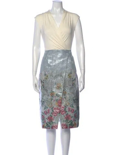 Pre-owned Ted Baker Printed Midi Length Dress