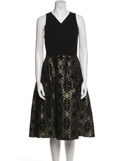 Pre-owned Ted Baker Printed Midi Length Dress In Multi