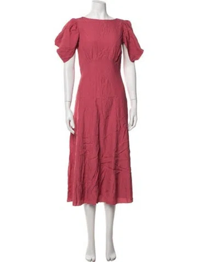 Pre-owned Ted Baker Printed Midi Length Dress In Pink