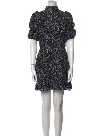 Pre-owned Ted Baker Printed Mini Dress In Black