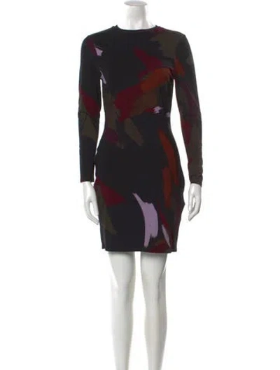 Pre-owned Ted Baker Printed Mini Dress In Black