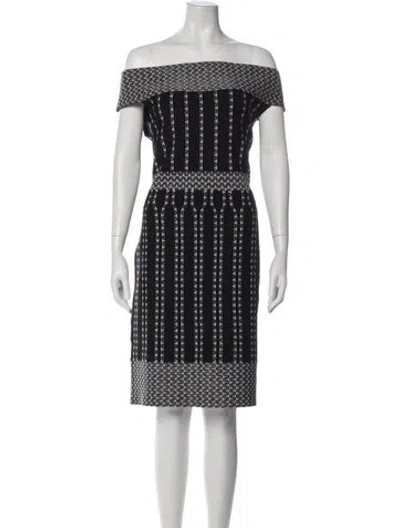 Pre-owned Ted Baker Printed Mini Dress In Black