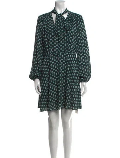 Pre-owned Ted Baker Printed Mini Dress In Black