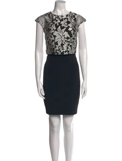 Pre-owned Ted Baker Printed Mini Dress In Black
