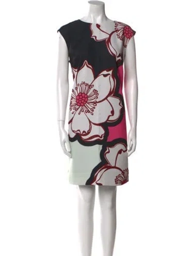 Pre-owned Ted Baker Printed Mini Dress In Black