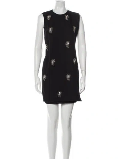 Pre-owned Ted Baker Printed Mini Dress In Black