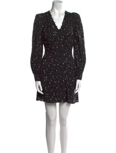Pre-owned Ted Baker Printed Mini Dress In Black