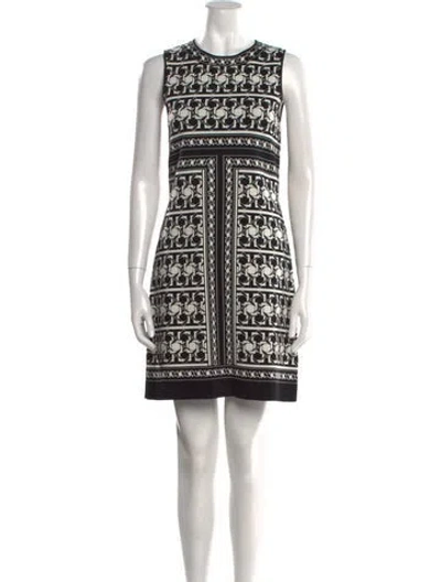 Pre-owned Ted Baker Printed Mini Dress In Black