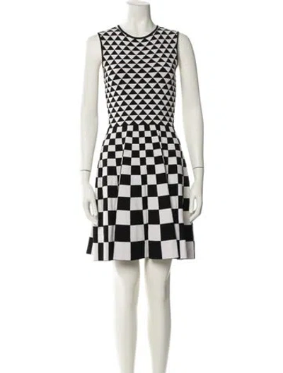 Pre-owned Ted Baker Printed Mini Dress In Black