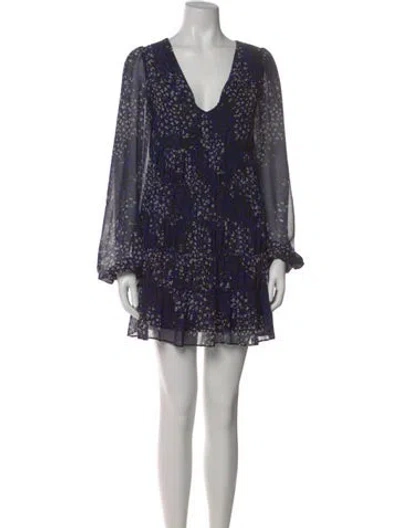 Pre-owned Ted Baker Printed Mini Dress In Black