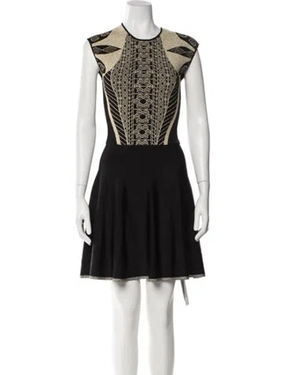 Pre-owned Ted Baker Printed Mini Dress In Black