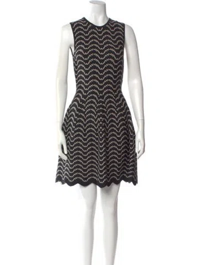 Pre-owned Ted Baker Printed Mini Dress In Black