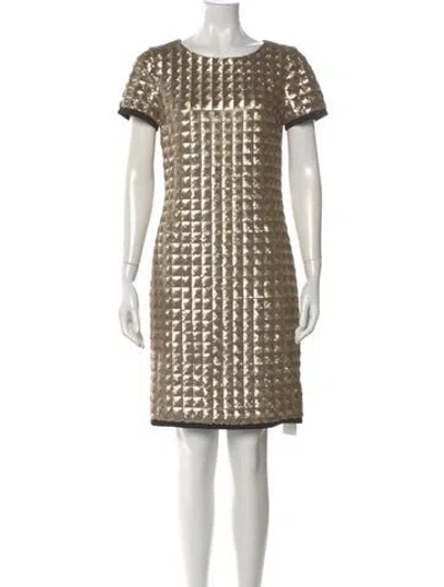Pre-owned Ted Baker Printed Mini Dress In Black