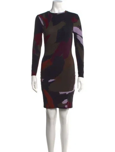Pre-owned Ted Baker Printed Mini Dress In Black
