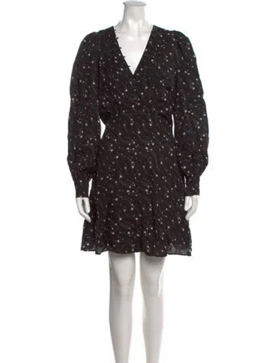 Pre-owned Ted Baker Printed Mini Dress In Black