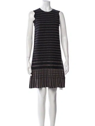 Pre-owned Ted Baker Printed Mini Dress In Black