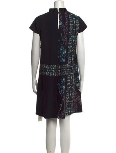 Pre-owned Ted Baker Printed Mini Dress In Black