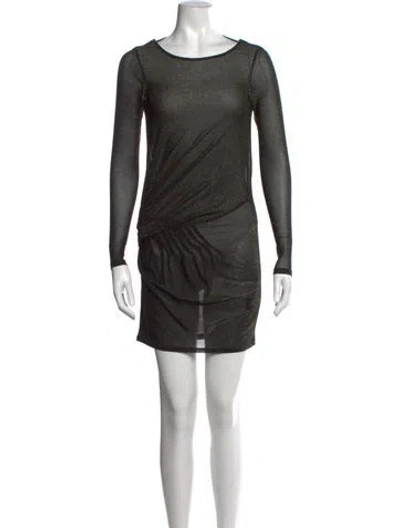Pre-owned Ted Baker Printed Mini Dress In Black/metallic