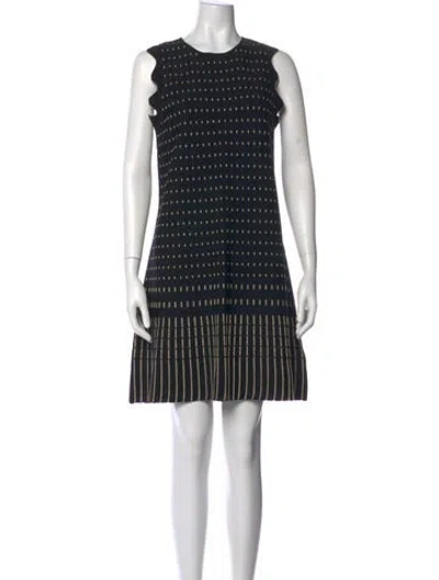 Pre-owned Ted Baker Printed Mini Dress In Blue