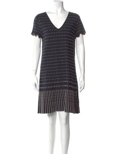 Pre-owned Ted Baker Printed Mini Dress In Blue