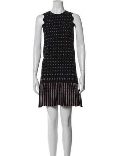Pre-owned Ted Baker Printed Mini Dress In Blue