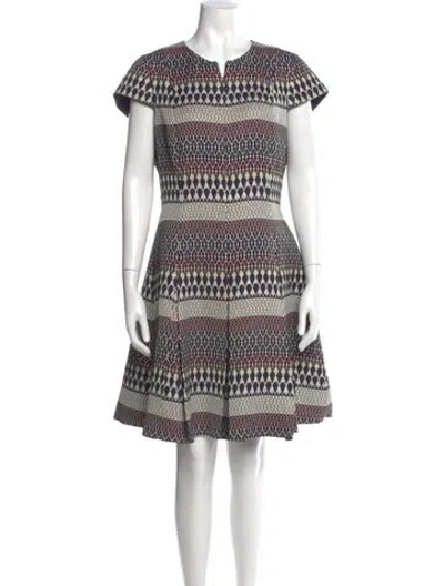 Pre-owned Ted Baker Printed Mini Dress In Blue