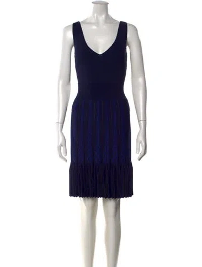 Pre-owned Ted Baker Printed Mini Dress In Blue