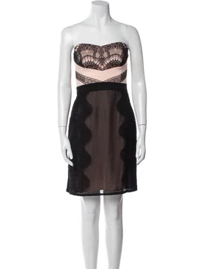 Pre-owned Ted Baker Printed Mini Dress In Brown