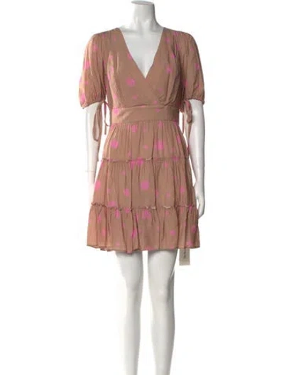 Pre-owned Ted Baker Printed Mini Dress In Brown