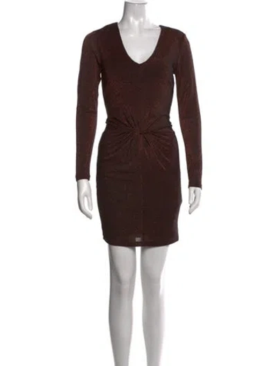 Pre-owned Ted Baker Printed Mini Dress In Brown/metallic