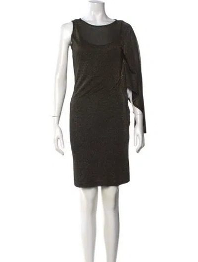 Pre-owned Ted Baker Printed Mini Dress In Gold