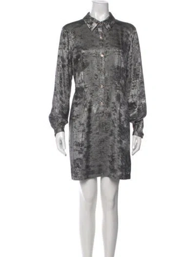 Pre-owned Ted Baker Printed Mini Dress In Gray