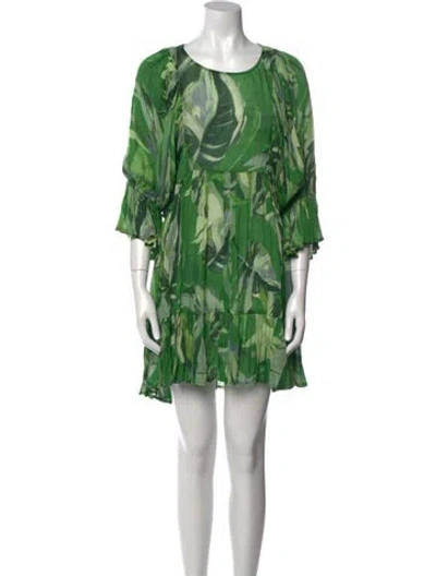 Pre-owned Ted Baker Printed Mini Dress In Green