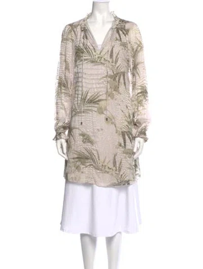 Pre-owned Ted Baker Printed Mini Dress In Green
