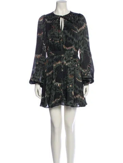 Pre-owned Ted Baker Printed Mini Dress In Multi