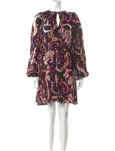 Pre-owned Ted Baker Printed Mini Dress In Multi
