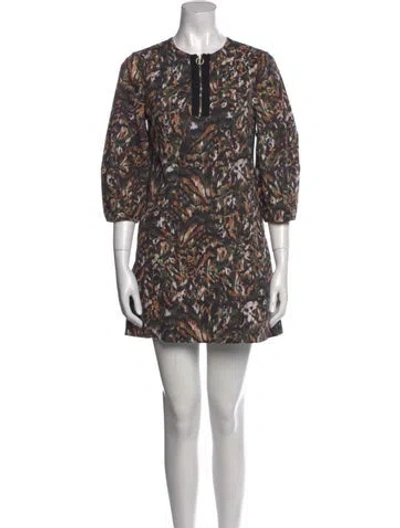 Pre-owned Ted Baker Printed Mini Dress In Multi