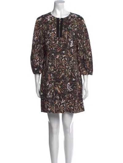 Pre-owned Ted Baker Printed Mini Dress In Multi