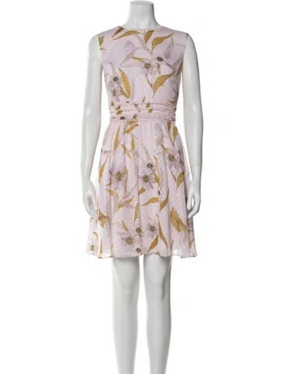 Pre-owned Ted Baker Printed Mini Dress In Multi