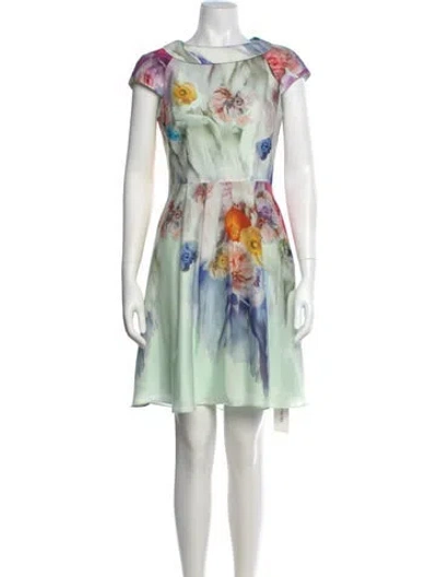 Pre-owned Ted Baker Printed Mini Dress In Multi
