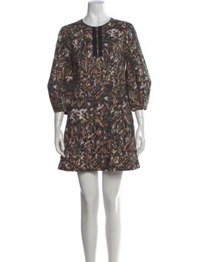 Pre-owned Ted Baker Printed Mini Dress In Multi