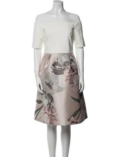 Pre-owned Ted Baker Printed Mini Dress In Neutral